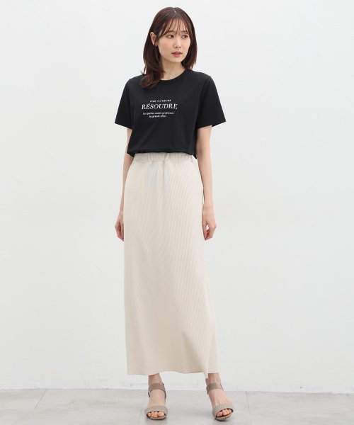 Honeys(ハニーズ)/ロゴプリントＴシャツ トップス Tシャツ ロゴT 半袖 ロゴ 綿混 接触冷感 UVカット /img04