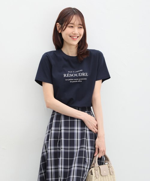 Honeys(ハニーズ)/ロゴプリントＴシャツ トップス Tシャツ ロゴT 半袖 ロゴ 綿混 接触冷感 UVカット /img07