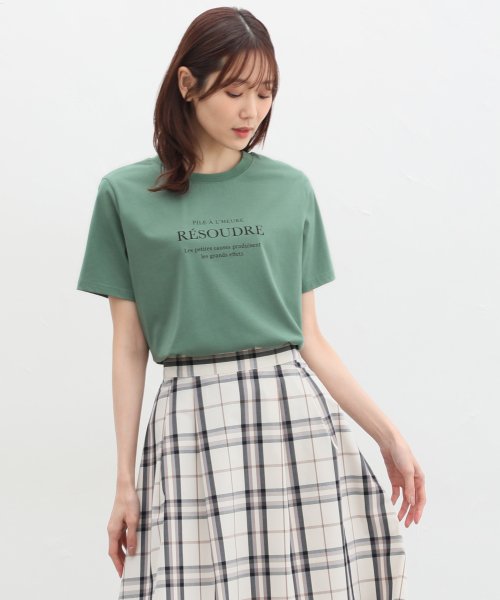 Honeys(ハニーズ)/ロゴプリントＴシャツ トップス Tシャツ ロゴT 半袖 ロゴ 綿混 接触冷感 UVカット /img14