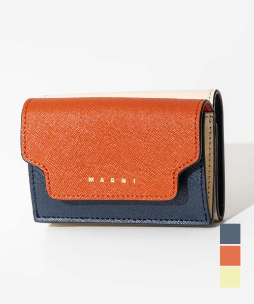 マルニ MARNI PFMOW02U23 LV520 三つ折り財布 TRIFOLD レディース 財布 折財布 ミニ財布 サフィアーノカーフスキン レザー 本革 また
