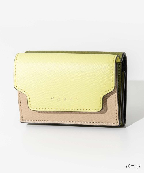 マルニ MARNI PFMOW02U23 LV520 三つ折り財布 TRIFOLD レディース 財布 折財布 ミニ財布 サフィアーノカーフスキン レザー 本革 また