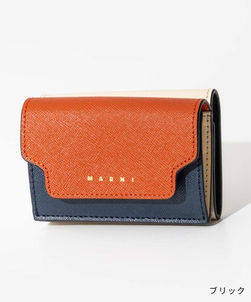 マルニ MARNI PFMOW02U23 LV520 三つ折り財布 TRIFOLD レディース 財布 折財布 ミニ財布 サフィアーノカーフスキン レザー 本革 また