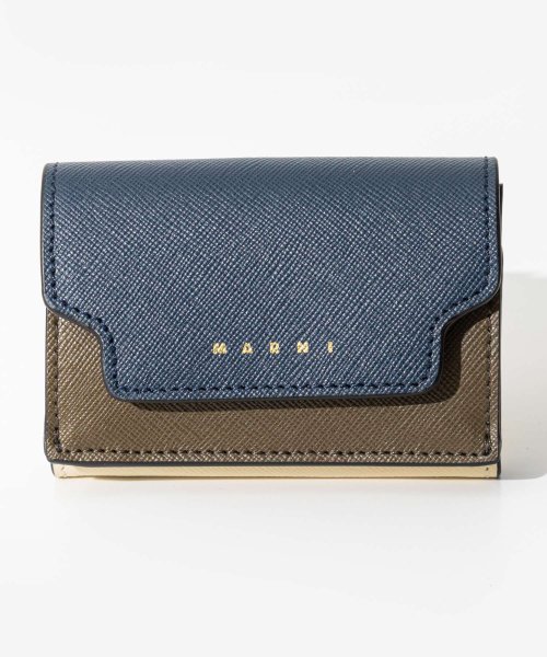 マルニ MARNI PFMOW02U23 LV520 三つ折り財布 TRIFOLD レディース 財布 折財布 ミニ財布 サフィアーノカーフスキン レザー 本革 また