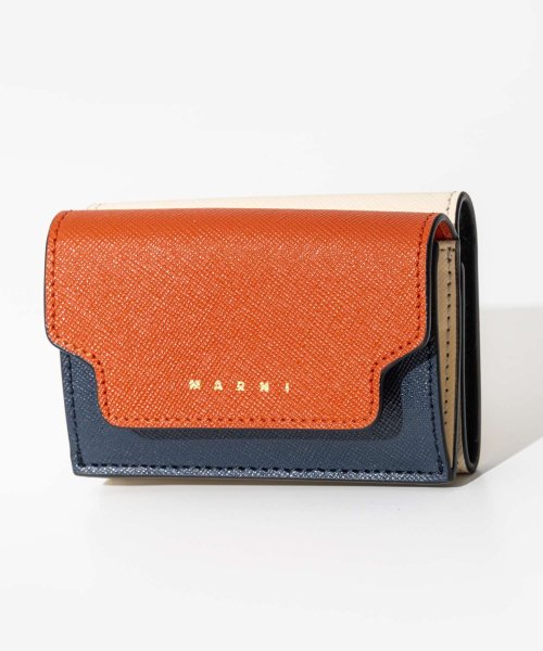 マルニ MARNI PFMOW02U23 LV520 三つ折り財布 TRIFOLD レディース 財布 折財布 ミニ財布 サフィアーノカーフスキン レザー 本革 また