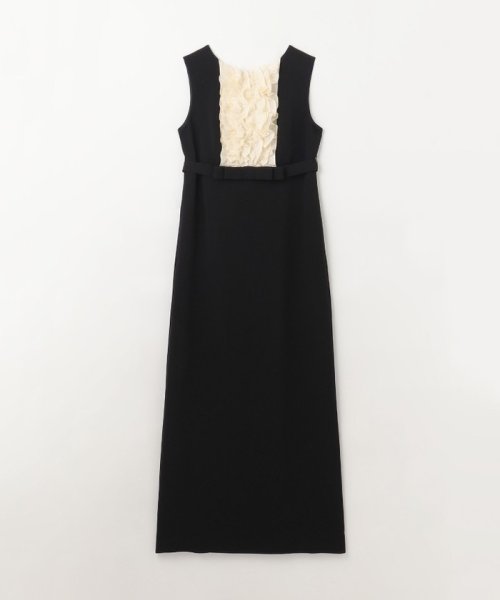 シアーラッフルロングドレス 