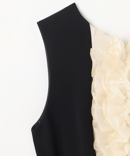 シアーラッフルロングドレス 