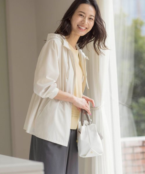 【洗える】80/1スパンタイプライター フーデッド アウター 