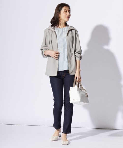 【洗える】80/1スパンタイプライター フーデッド アウター 