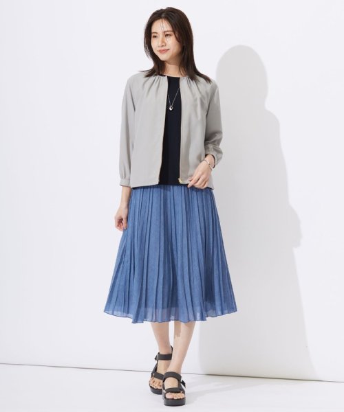 J.PRESS LADIES（LARGE SIZE）(J．プレス　レディス（大きいサイズ）)/【洗える】80/1スパンタイプライター ノーカラー ブルゾン/img03