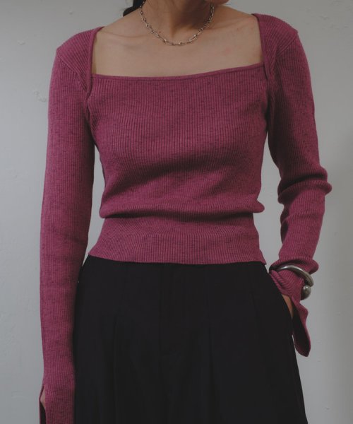 PAL OUTLET(パル　アウトレット)/【Pasterip】Square wide neck knit/img12