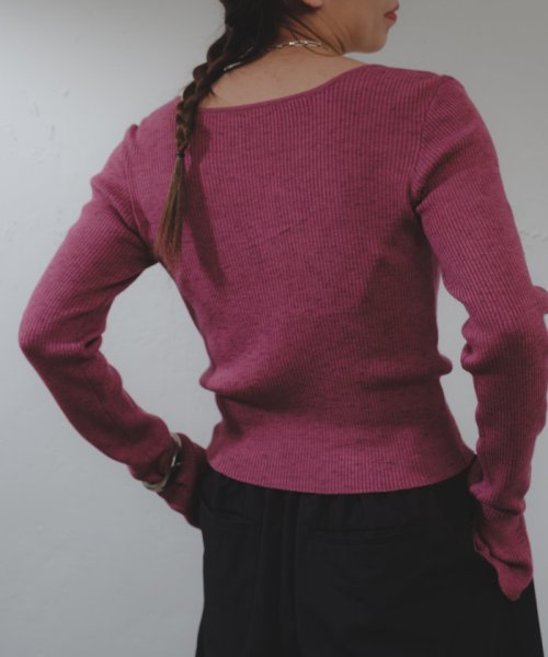 PAL OUTLET(パル　アウトレット)/【Pasterip】Square wide neck knit/img14