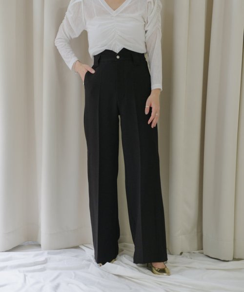 PAL OUTLET(パル　アウトレット)/【Pasterip】Jersey button slit pants/img01