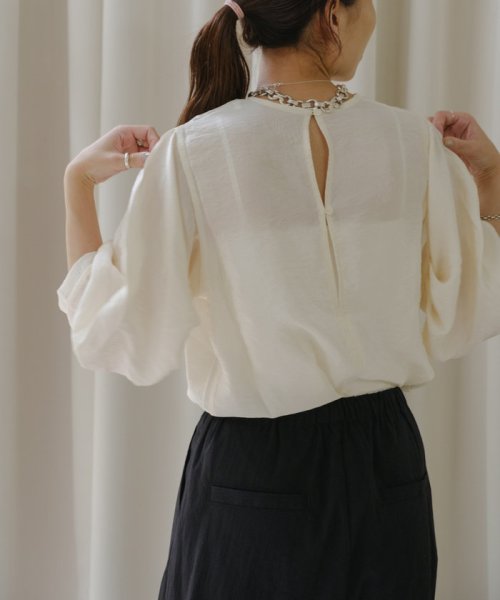 PAL OUTLET(パル　アウトレット)/【Pasterip】Satin back slit Tee/img12