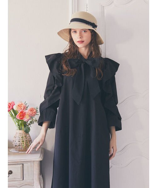 Maison de FLEUR Petite Robe(メゾンドフルール　プチローブ)/ラッフルボウタイワンピース/img07