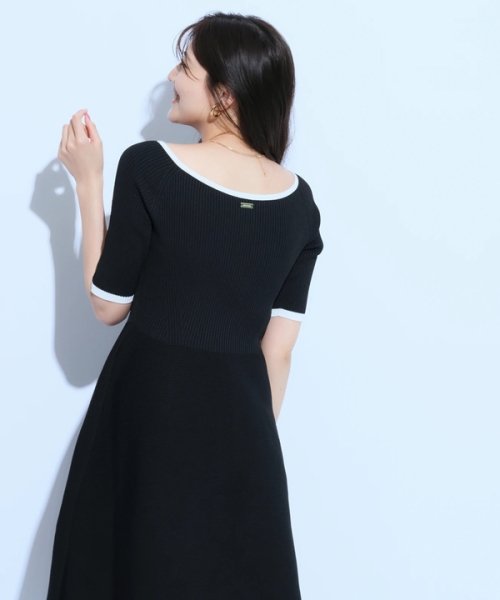 ホールガーメント配色ワンピ 予めご了承ください