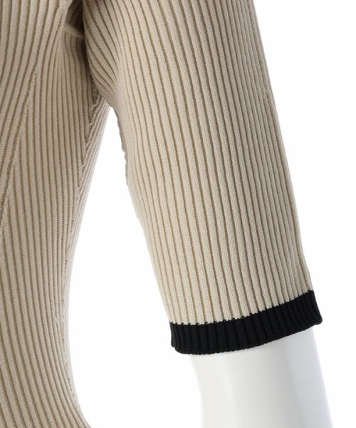 ホールガーメント配色ワンピ 予めご了承ください