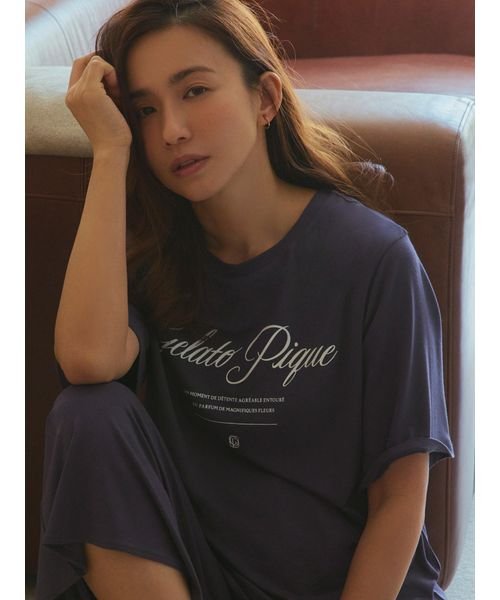 gelato pique(gelato pique)/レーヨンロゴTシャツ/img03