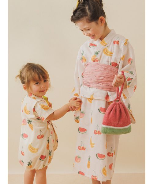 【ジェラート ピケ】【KIDS】アヒル柄　甚平セット　110〜130 ジェラート ピケ】【KIDS】アヒル柄 甚平セット 90-110 ONLINE限定