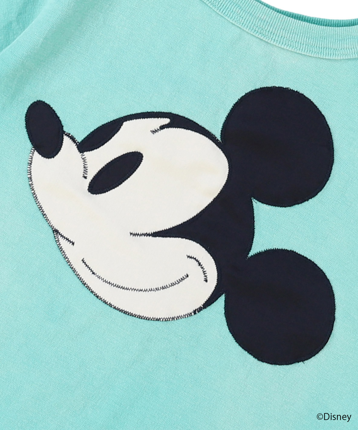 DENIMDUNGAREE×ディズニー Mickeyラクガキ刺繍used加工T セール】デニムダンガリー DENIM DUNGAREE ビンテージ天竺