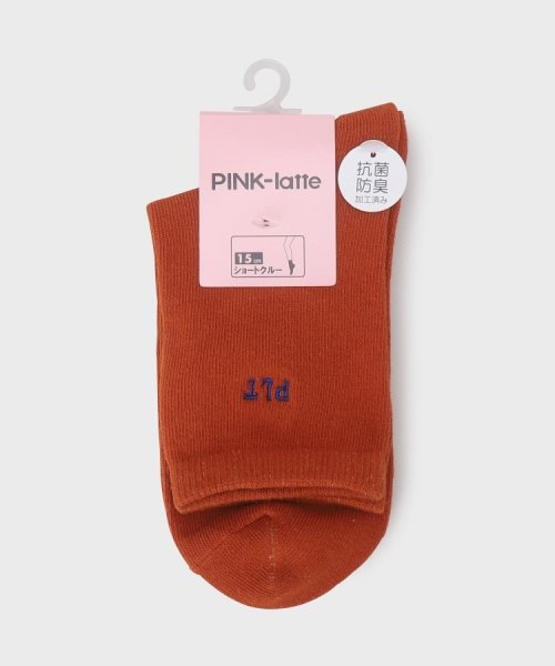 PINK-latte(ピンク　ラテ)/15cm リブロゴショート丈ソックス/img08