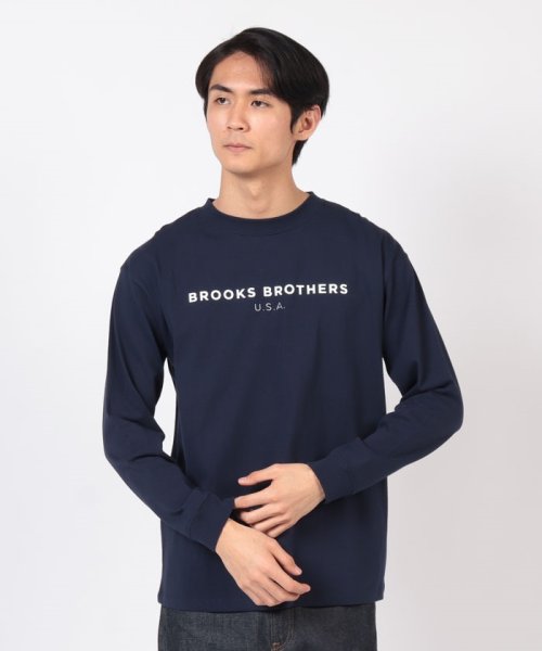 Brooks Brothers(ブルックス ブラザーズ（メンズ）)/【WEB限定】SS24 LOGO Series コットン ロゴプリント クルーネック ロングスリーブTシャツ/img01