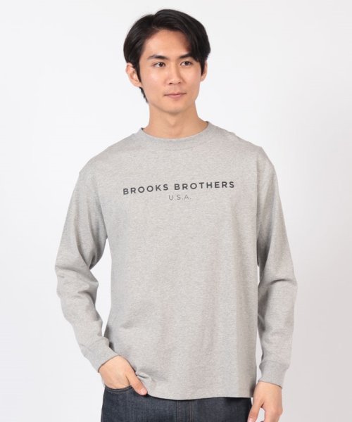 Brooks Brothers(ブルックス ブラザーズ（メンズ）)/【WEB限定】SS24 LOGO Series コットン ロゴプリント クルーネック ロングスリーブTシャツ/img01