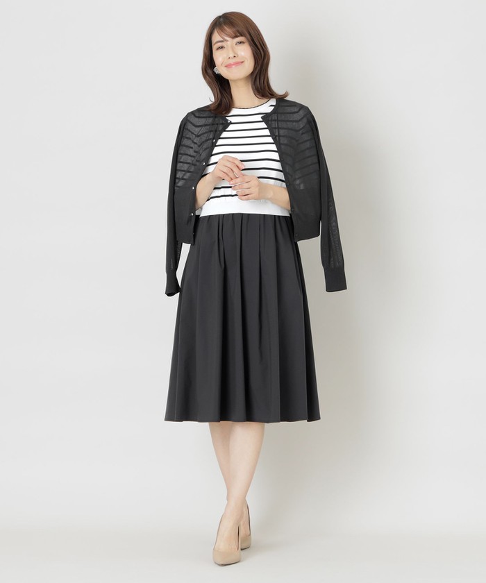 TO BE CHIC レーヨンナイロンニットドッキング ワンピース/ 40サイズ トゥー ビー シック TO BE CHIC 【WEB限定】レーヨンナイロン