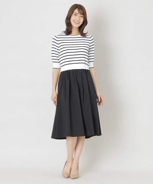 TO BE CHIC(L SIZE)(トゥービーシック Lサイズ)/【L】レーヨンナイロンニットドッキング ワンピース/img01