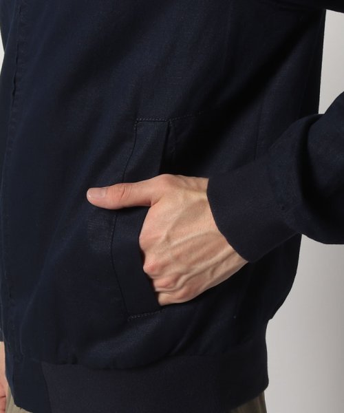 リネン混ジップアップブルゾン 