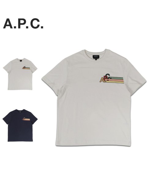 A.P.C.(アーペーセー)/A.P.C. アーペーセー Tシャツ 半袖 メンズ ISAAC オフ ホワイト ダーク ネイビー COEZC－H26327/img01