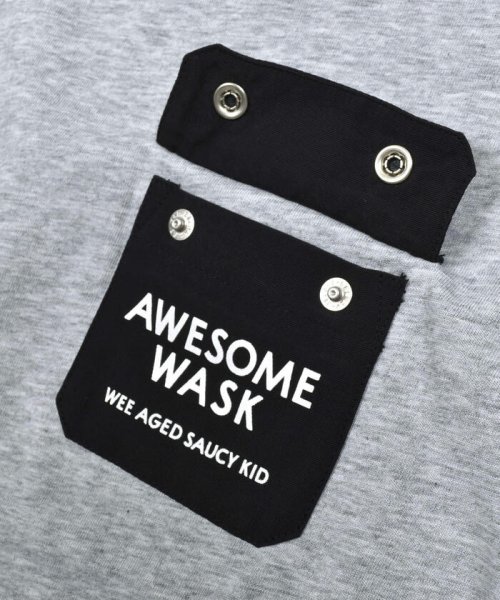 WASK(ワスク)/【接触冷感】グログランポケットロゴ変形天竺Tシャツ(100~160cm)/img10