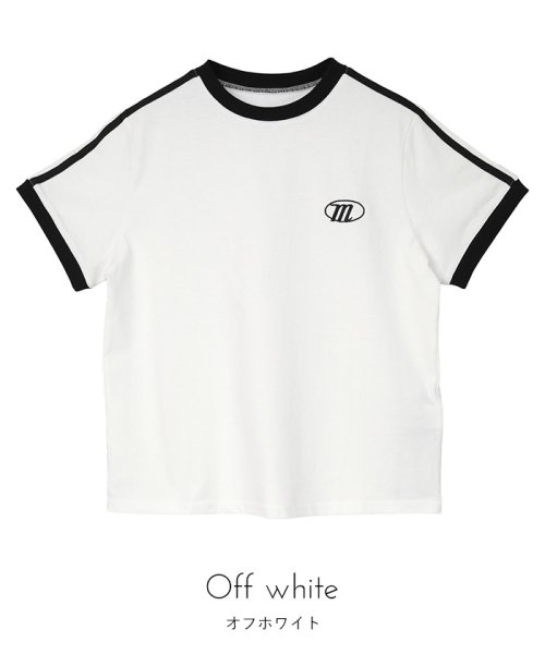 miette(ミエット)/配色ラインロゴ刺繍Tシャツ/img19