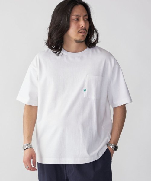 SHIPS MEN(シップス　メン)/*SHIPS:〈汗染み防止加工〉ワンポイント ロゴ ビッグシルエット ヘビーウェイト Tシャツ/img32