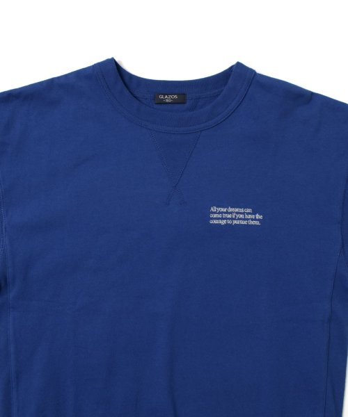 GLAZOS(グラソス)/USAコットン・スウェットライク刺繍半袖Tシャツ/img03