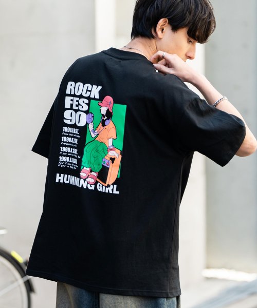 Rocky Monroe(ロッキーモンロー)/プリントTシャツ 半袖 バックプリント メンズ レディース カットソー クルーネック グラフィック オーバーサイズ ビッグシルエット シンプル キレイめ カジュ/img04