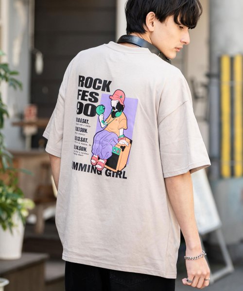 Rocky Monroe(ロッキーモンロー)/プリントTシャツ 半袖 バックプリント メンズ レディース カットソー クルーネック グラフィック オーバーサイズ ビッグシルエット シンプル キレイめ カジュ/img08