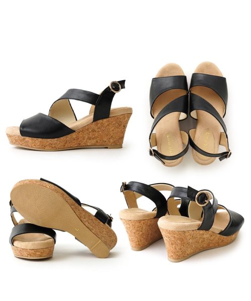 サンダル レディース ウエッジソール 厚底 6.5cmヒール 美脚 靴 歩きやすい おしゃれ ふかふか 極厚クッションインソール 軽量 軽い 楽ちん 疲れにくい 人気・おすすめ｜省スペース設計・旅行向けにおすすめ お得商品 プライバシー配送 国内発送・安心販売体制