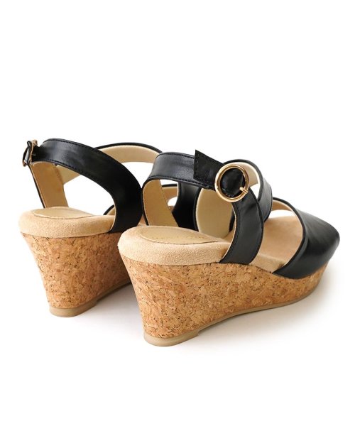 サンダル レディース ウエッジソール 厚底 6.5cmヒール 美脚 靴 歩きやすい おしゃれ ふかふか 極厚クッションインソール 軽量 軽い 楽ちん 疲れにくい 人気・おすすめ｜省スペース設計・旅行向けにおすすめ お得商品 プライバシー配送 国内発送・安心販売体制