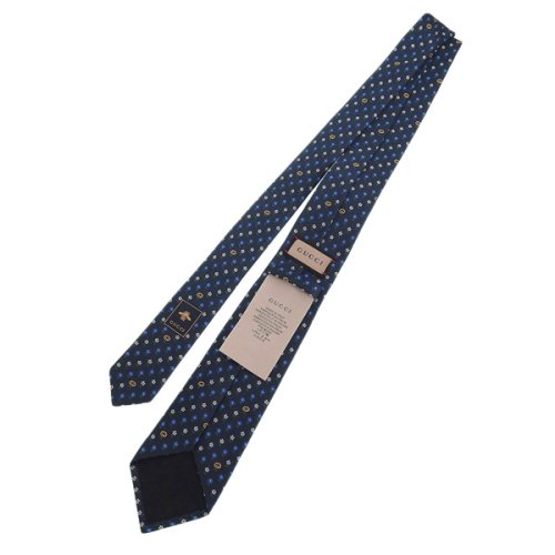 GUCCI グッチ BEE ビー インターロッキング G フラワー ネクタイ シルク 