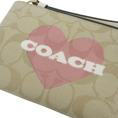 COACH(コーチ)/COACH コーチCORNERZIP WRISTLET コーナージップ リストレット シグネチャー ポーチ 小銭入れ ハートプリント/img05