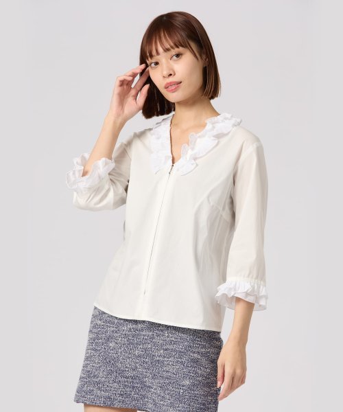 agnes b. FEMME(アニエスベー　ファム)/UBL1 CHEMISE フリルブラウス/img01