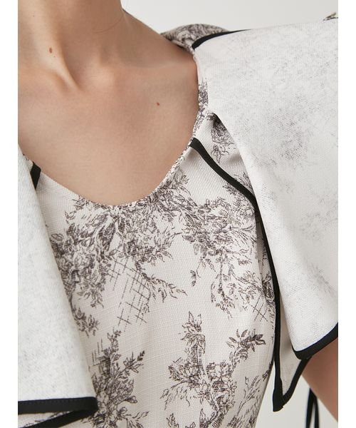 【WEB限定サイズあり】ラッフルボレロパイピングワンピース 予めご了承ください