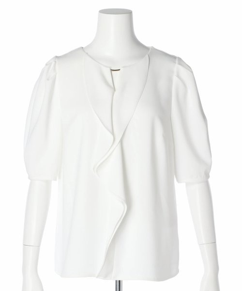 レイヤーラッフルフロントバーブラウス 予めご了承ください