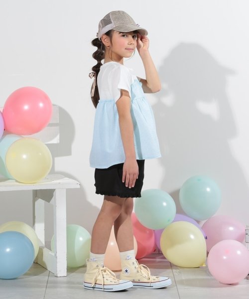 SHOO・LA・RUE(Kids) (シューラルーキッズ)/【110－140cm】異素材ドッキングTシャツ/img13