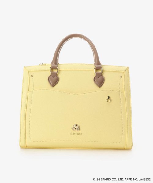 《推し事》「ポムポムプリン」コレクション クリアポケット付き バイカラーハンドルトート ジョエル 23SS　２WAYバッグ AAA1406772132(10725円)