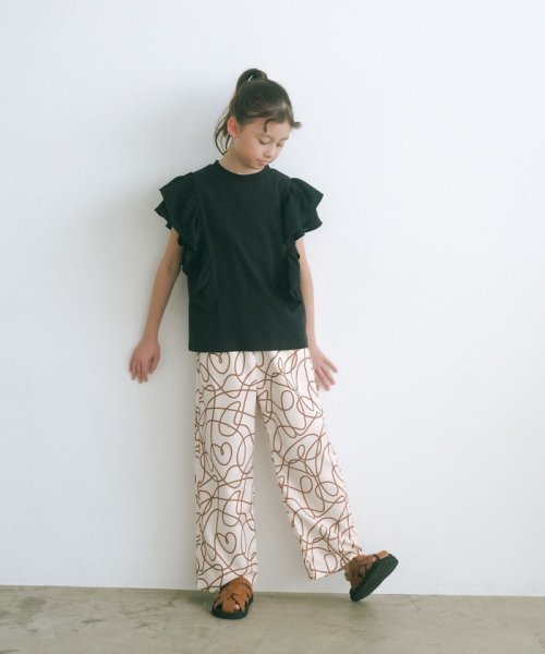 green label relaxing （Kids）(グリーンレーベルリラクシング（キッズ）)/TJ CHK フリルスリーブ プルオーバー 140cm－160cm/img01