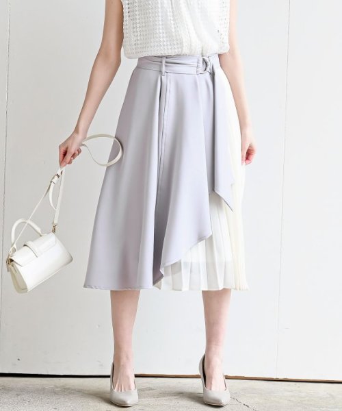 合繊ラッフル×シフォンプリーツ切替スカート 人気・おすすめ｜使いやすい・旅行におすすめ セール中 全国発送 国内発送・品質保証付き商品