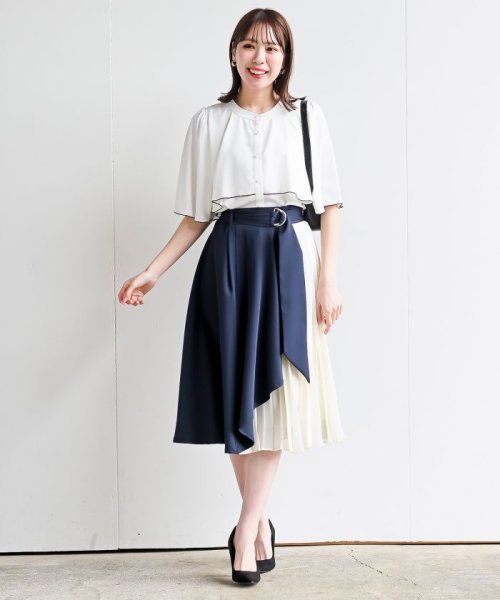 合繊ラッフル×シフォンプリーツ切替スカート 人気・おすすめ｜使いやすい・旅行におすすめ セール中 全国発送 国内発送・品質保証付き商品