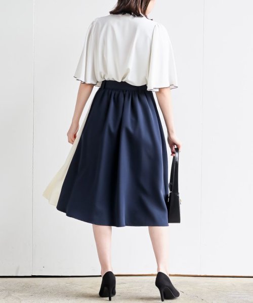 合繊ラッフル×シフォンプリーツ切替スカート 人気・おすすめ｜使いやすい・旅行におすすめ セール中 全国発送 国内発送・品質保証付き商品
