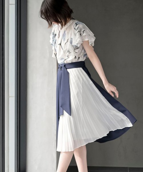 合繊ラッフル×シフォンプリーツ切替スカート 人気・おすすめ｜使いやすい・旅行におすすめ セール中 全国発送 国内発送・品質保証付き商品